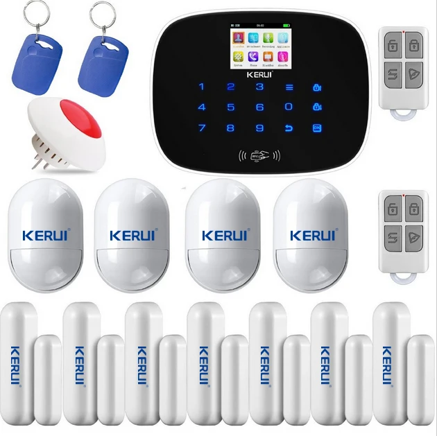 

KERUI ios android app control GSM home alarm system  alarmanlagen door/window sensor open reminder Pet inmune pir detector