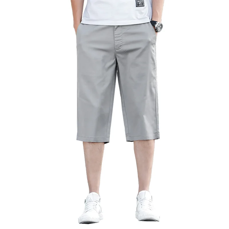 

Summer New Solid Shorts Men Cotton Slim Fit Knee Length Casual men Business clothes High Quality Plus Size 40 42