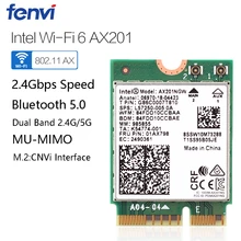 Двухдиапазонный 2400 Мбит/с беспроводной Intel Wi-Fi 6 AX201 Bluetooth 5,0 NGFF ключ E CNVi Wifi карта AX201NGW 2,4 ГГц/5 ГГц 802.11ac/ax