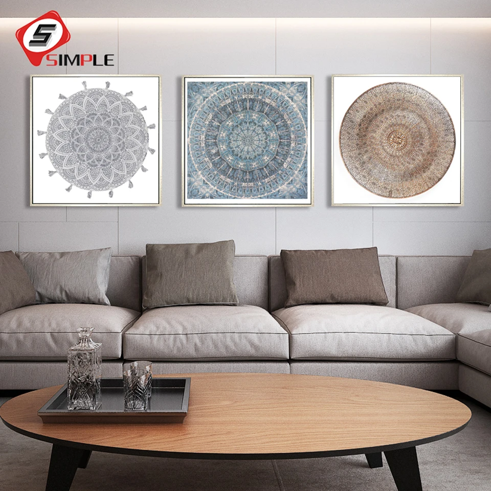 Peinture Sur Toile En Argent Avec Effet Denim Affiche Murale Moderne Abstrait Pour Decoration De Maison Aliexpress