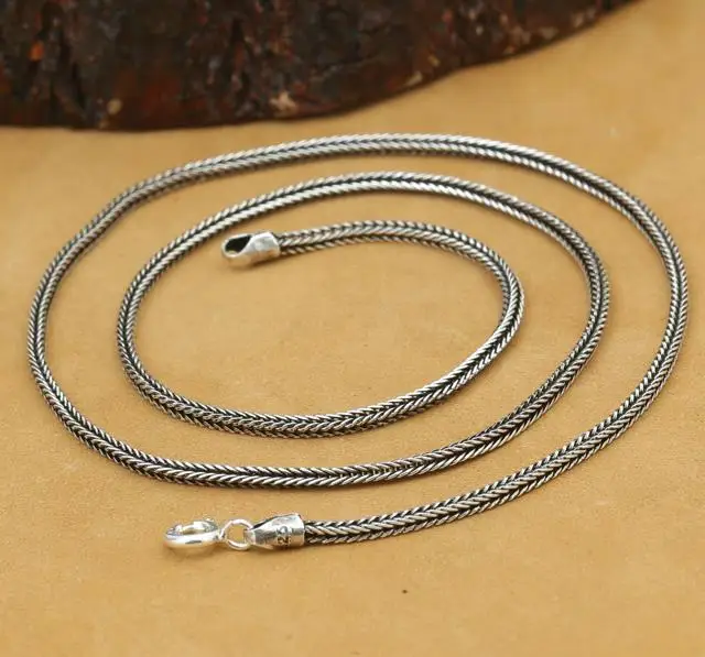 100% 925 Sterling Silver Foxtail necklace ,sterling silver ...