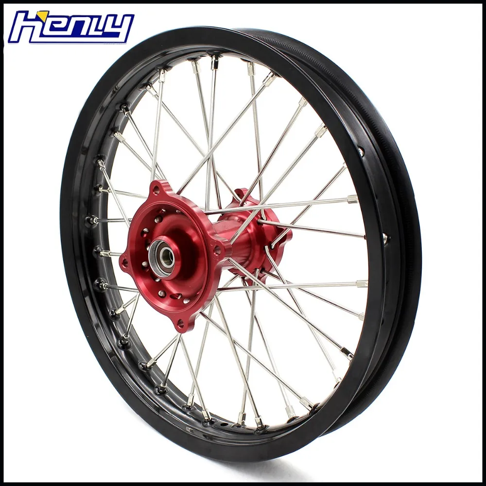 1" /16" Spoked Pitbike Колеса детский большой обод Набор для HONDA CRF150R 2007- колеса мини красная ступица