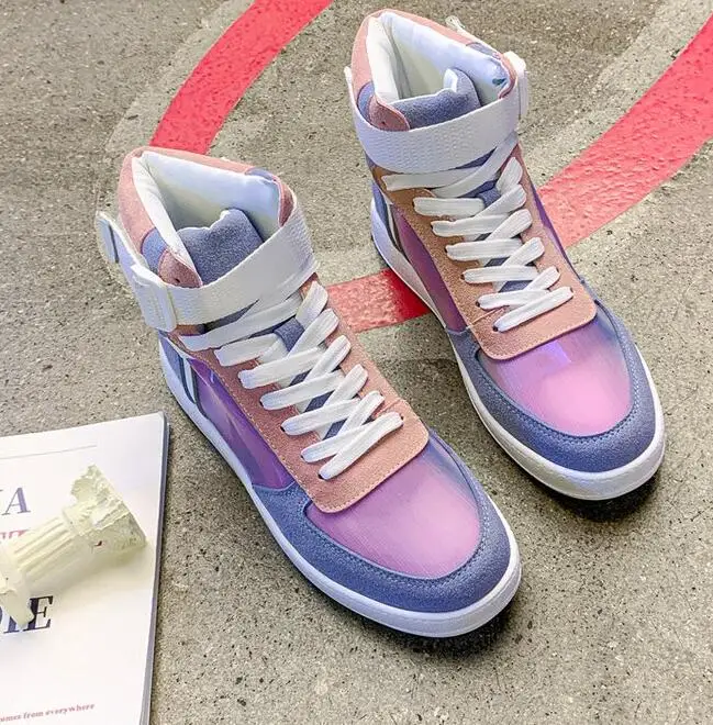 

Mhysa 2019 Spring Women Shoes Fashion Sneakers High Top Lace Up Platform Mixed Color Casual Shoes Wedge Heel Shoes Woman L512