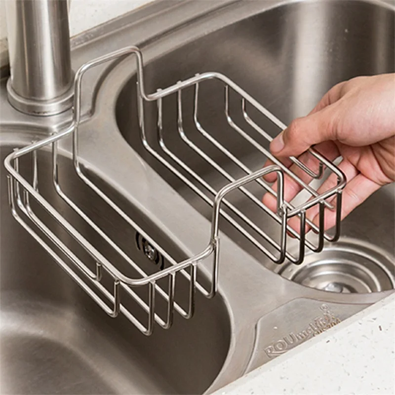 Stainless Steel Double Sink Rack Caddy Hanging Basket Kitchen organizer Storage Sponge Kitchenware for Kitchen Accessoire