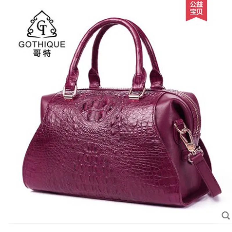 

gete 2019 Import crocodile skin handbag for ladies genuine leather handbag cross body bag crocodile skin bag for ladies single s