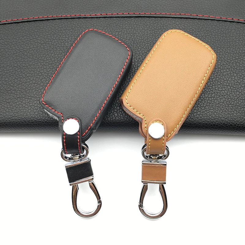 Натуральная кожа брелок чехол для ключей держатель для Toyota Highlander RAV4 Camry ключ для Toyota Camry, Avalon, corolla 4 кнопки смарт-ключей