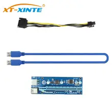 Pci-e Pci Express Riser Card 1x To 16x GPU Usb 3.0 Extender Riser X1 X16 Card Adapter SATA 6Pin Power Cable For Miner BTC Mining Pci-e Pci Express Riser Card 1x To 16x GPU Usb 3.0 Extender Riser X1 X16 Card Adapter SATA 6Pin Power Cable For Miner BTC Mining