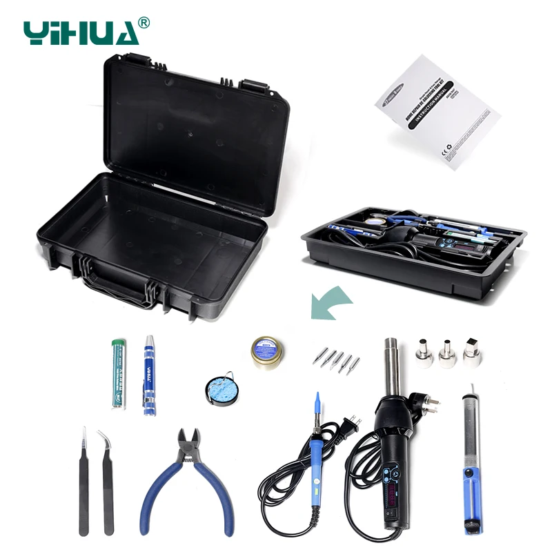 

YIHUA8858-I Portable Hot Air Rework Station And 947 Home Repair Soldering Iron Station Hot Air Gun Tool Kit
