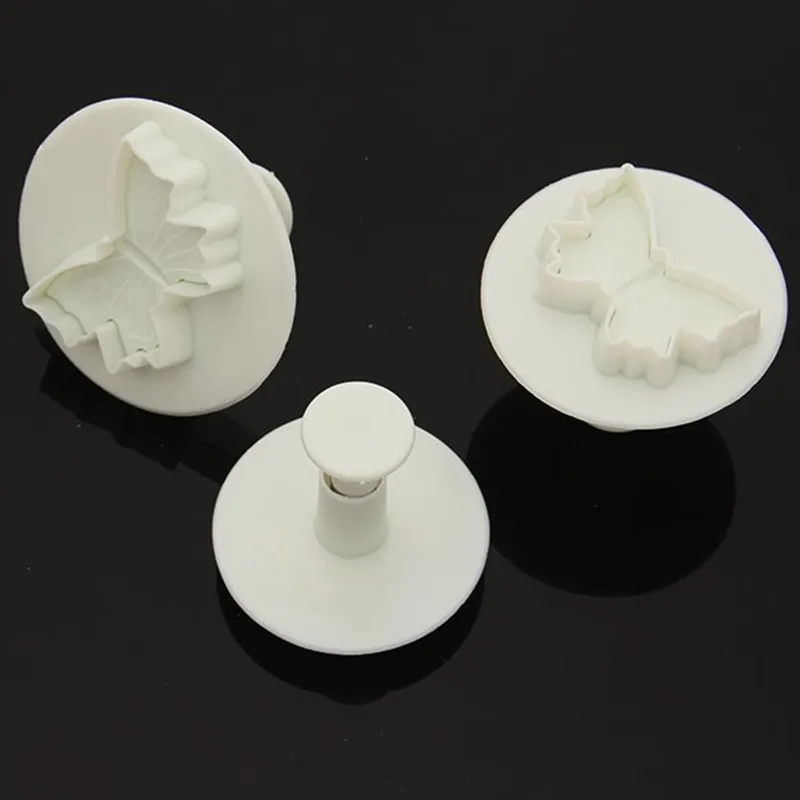 

Best Selling Fondant Sugar Craft Mold Tool Kitchen Tools Drop 3 PCS Butterfly Cake Cutter Plunger Paste