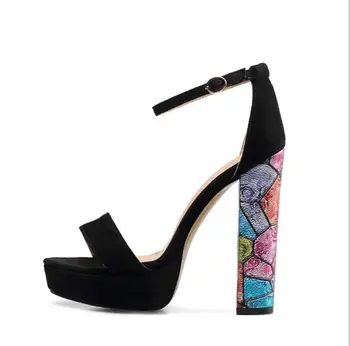 

2018 New Summer Plus Size Sexy Women Pumps Peep Toe Party Shoes High Heels Waterproof Platform Women Shoes totem