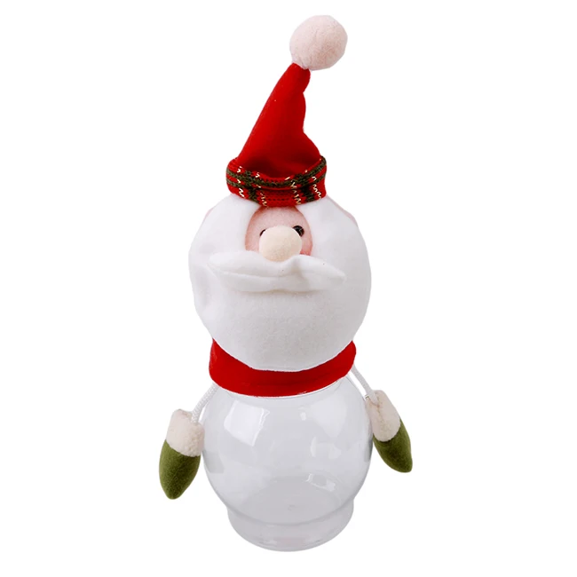 Round Santa Claus Рождественская банка для конфет, банка для хранения конфет, милый Санта-Клаус, олень, снеговик, органайзер для чулок, подарочные пакеты - Цвет: Round Santa Claus