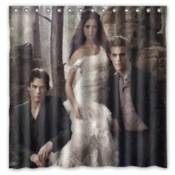 

The Vampire Diaries Acted By Ian Joseph Somerhalder/Paul Wesley/Nina Dobrev Waterproof Polyester Shower&Bath Curtain( 180X180CM