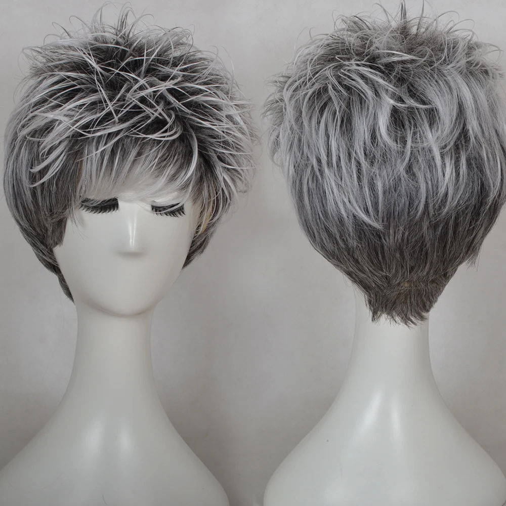 Cos Anime Wig Short Hair Wig Harajuku Male Hair Anti Alice White