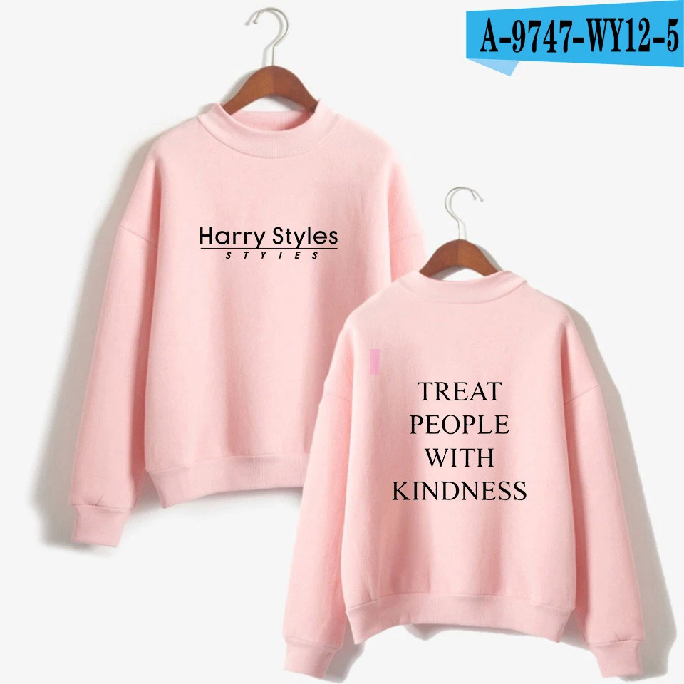 Толстовки с принтом Harry Styles, для женщин/мужчин, Harajuku, водолазка с длинным рукавом, модные, негабаритные - Цвет: pink