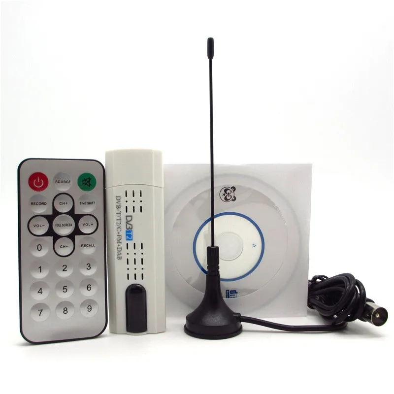 USB HD цифровой спутниковый DVB-T2 dvb-T DVB-C+ FM+ DAB+ SDR цифровой HDTV Стик тюнер приемник с антенной дистанционного управления