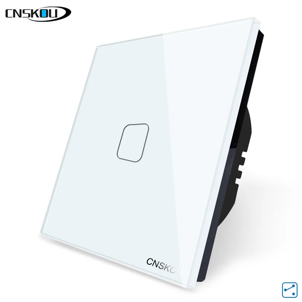 

CNSKOU SMART HOME WHITE CRYSTAL GLASS, HIGH QUALITY WALL SWITCH, 2 GANG 2 WAY TOUCH SWITCH