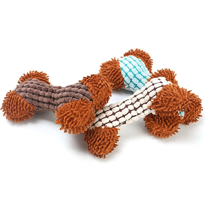 Improve Teeth Pet Dog Squeaky Chew Toys Durable Plush Toys Interactive