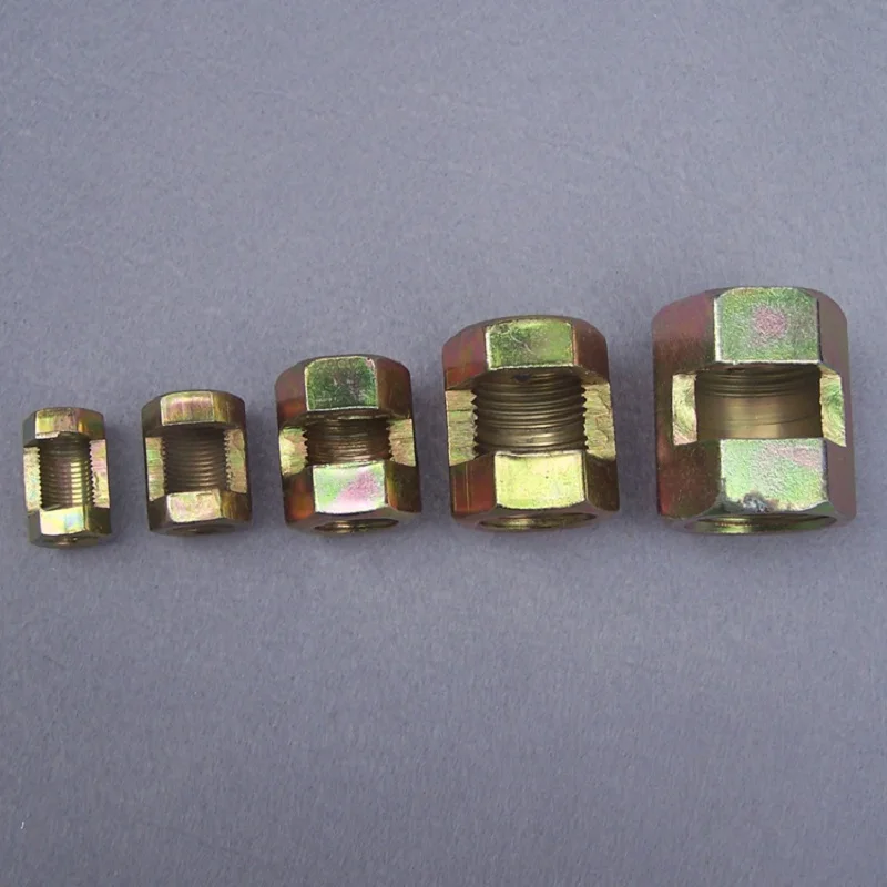 

M10 M12 M16 M20 M25 hexagonal nut fastening thread rod hollow tube connector Lamps diy accessories tooth opening at the middle