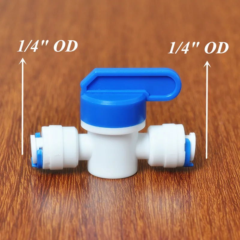 

Equal Straight 1/4" OD Hose Quick Connection Ball Valve RO Water Reveser Osmosis Aquarium System Fittings