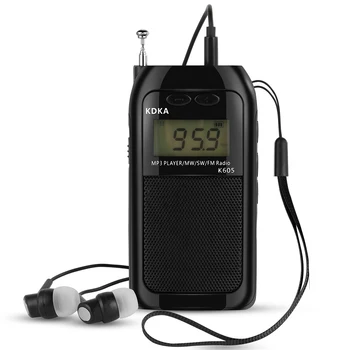 

SOONHUA Mini MP3 Player MW SW FM Radio Portable Pocket Stereo Digital Radio Recorder Support Micro SD TF Card With Earphone