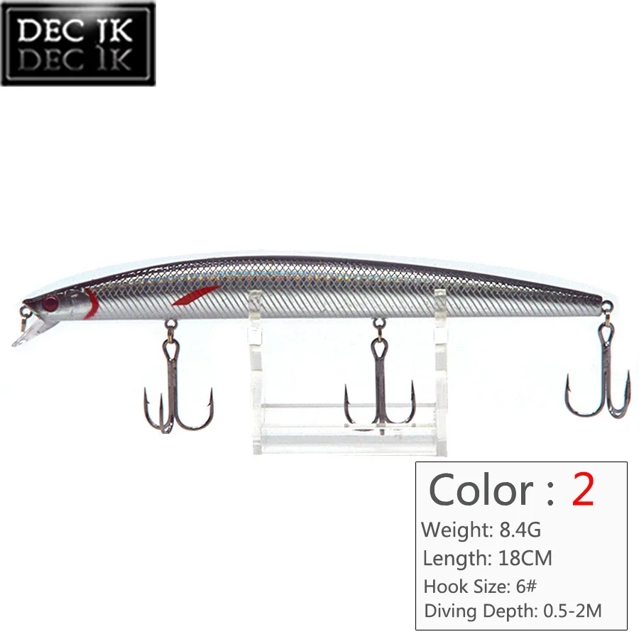 1PCS Artificial Plastic Hard Fishing Lure Fake Bait 3D Eyes Crankbaits Minnow Swimbait Laser Saltwater Fishing Lures For Pike (2)