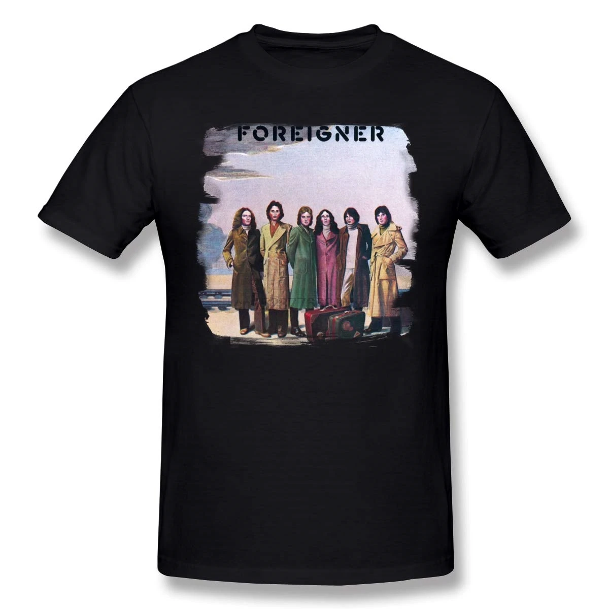 

Man Foreigner Music Band Fashion Tennis Short Sleeves Cotton T Shirt Gift