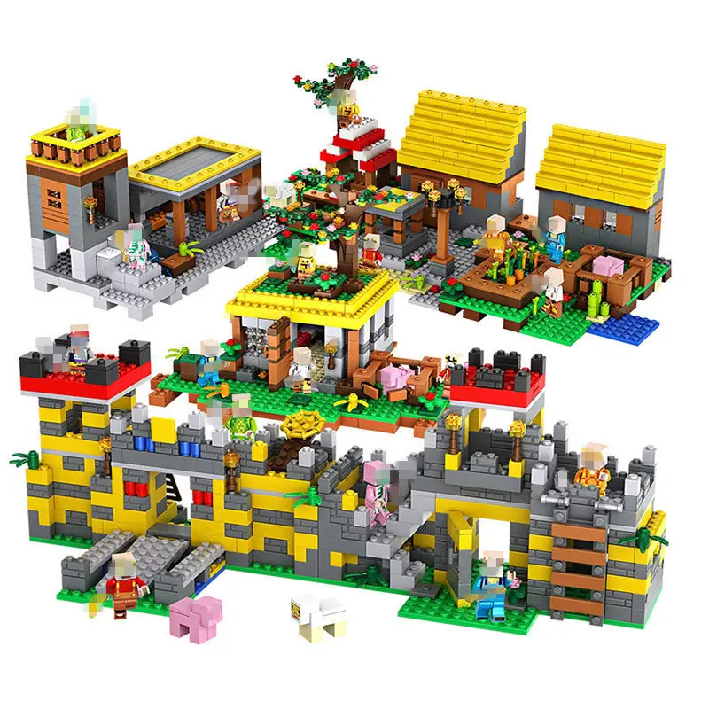 

Hot Sale Mine World Building Blocks Compatible City Minecraftings World Figures Dragon Bricks Set Educational Toys For Kids Gift