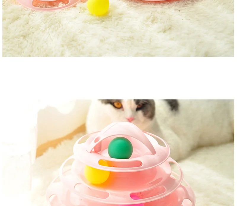 4 уровня Pet Cat Интерактивная игрушечная башня треки диск кошка Интеллект игрушка аттракцион тройной платный диск кошка игрушки мяч тренировочная пластина