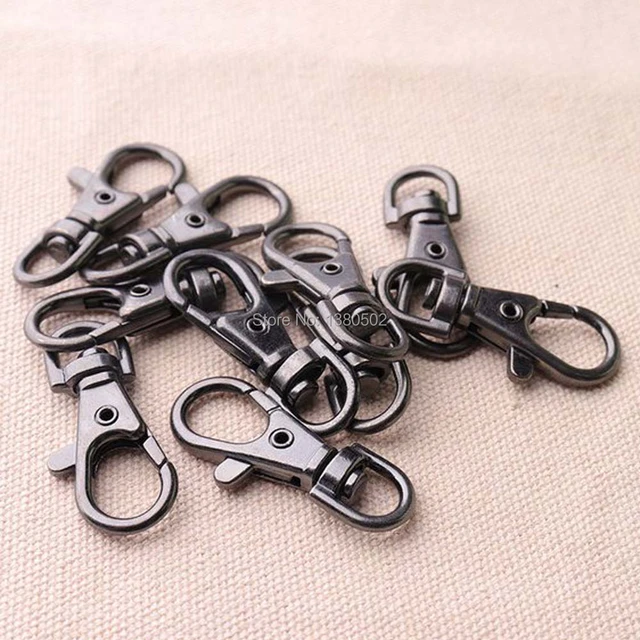 10pcs 38*8mm black color metal Swivel Snap Hooks dog hook key ring