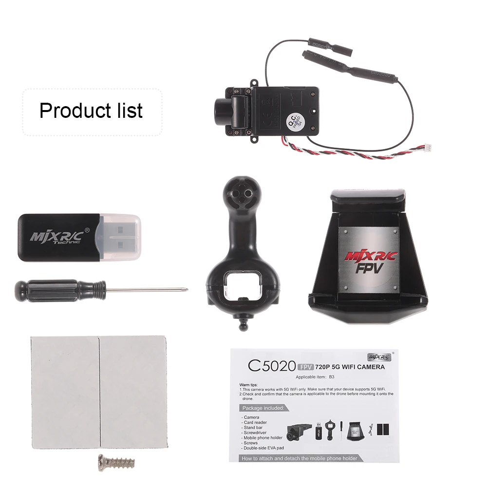 C5020 MJX 1080x720 P 5G Wifi Kamera FPV Drone Bagian Untuk MJX B3 RC