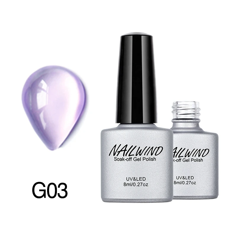 NAILWIND 8 мл Опаловый Желейный гель G01-G12 замачиваемый лак для ногтей Маникюр УФ-гель для дизайна ногтей Полупостоянный лак для ногтей - Цвет: G03