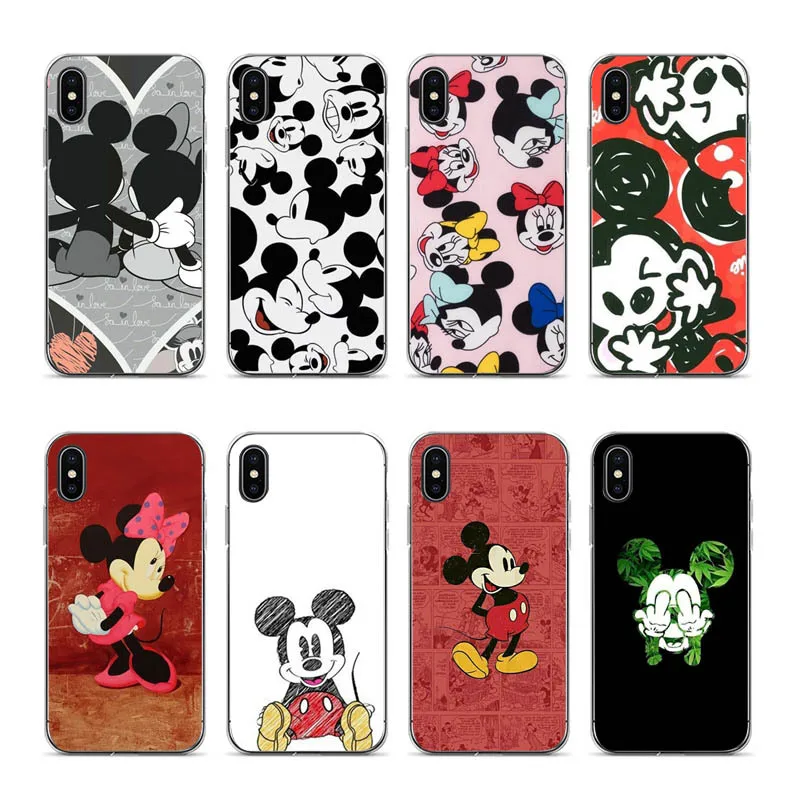 

Kissing Lovers Mickey Minnie Mouse Plastic soft Phone Case cover Shell for iPhone 8 7 6 6S Plus X XS XR XSmax 7plus 8plus Cover