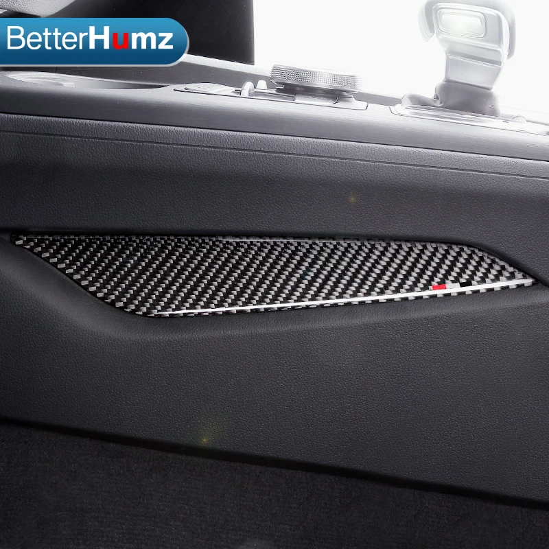 

Betterhumz For Audi A4 2017- Interior Carbon Fiber Gear Shift Control Panel Stall side Cover Sticker Car styling accessories