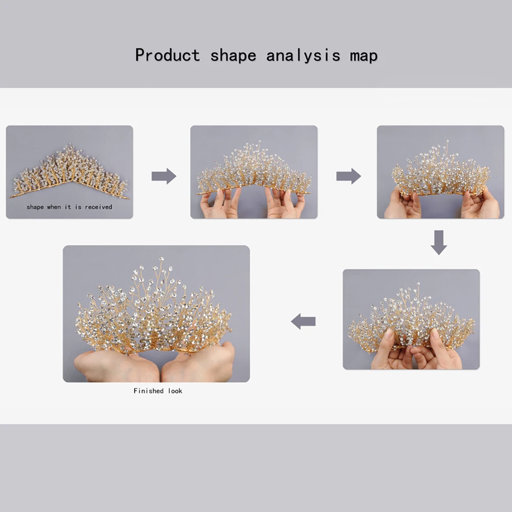 YouLaPan HP193-G свадебная тиара Корона для волос корона для невесты Свадебные аксессуары для волос Свадебные украшения для волос корона для невесты