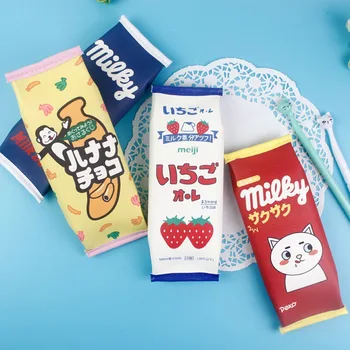 

1 Pcs Kawaii Pencil Case Leather School Supplies Bts Stationery Gift Estuches School Cute milky Pencil Box Pencilcase Pencil Bag