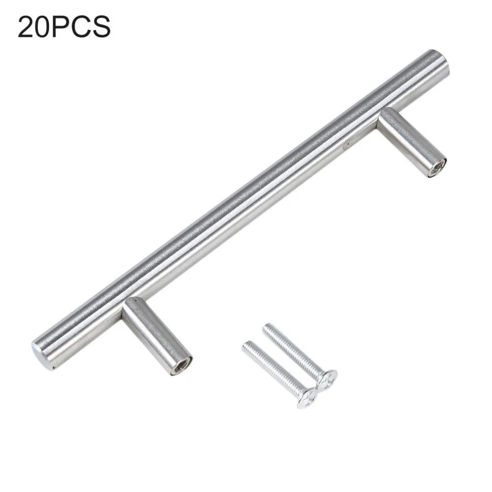 

20pcs/set Modern Concise Design Style Stainless Steel T-type Hollow Round Tube Cabinet Handle for Furniture Closet Dresser