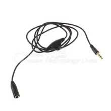 3,5 мм M/F 1 м аудио удлинитель стерео кабель для наушников с регулятором громкости