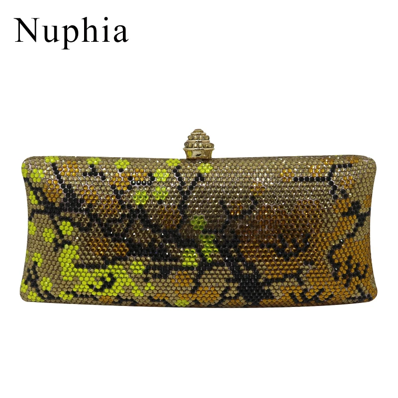 

NUPHIA Gold Crystal Clutch and Evening Bags for Women Party Evening Prom