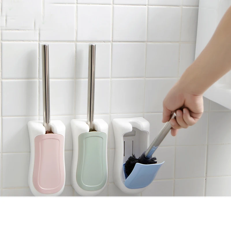 

050 Multi-function Wall mounted semi automatic toilet lid with base toilet brush 21*10cm