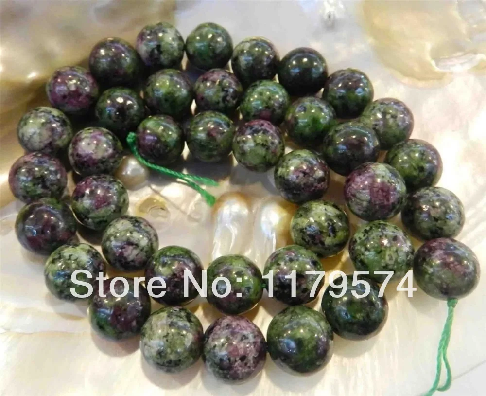 Hot wholesale and retail beautiful New Charming! 8mm Red Green Zoisite Round Loose Beads Accessory Parts 15&quot DIY Strand &quotwj388 |