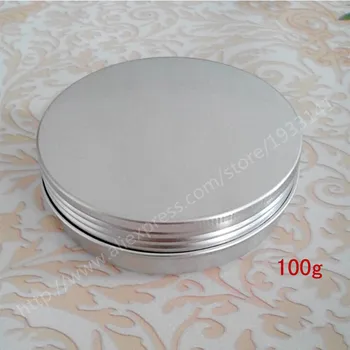

Free Shipping 300Pcs 100G Containers Cream Jars 100 Gram Aluminum Jar With Lid Cosmetic jars Empty Cosmetic Containers