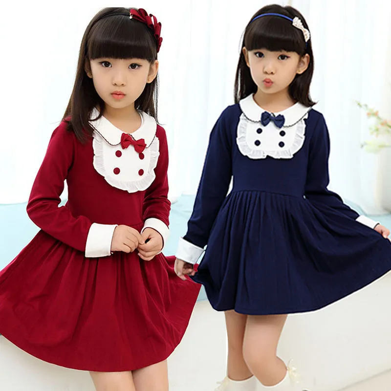 2017 new School dress girls spring and autumn clothes child dress lace