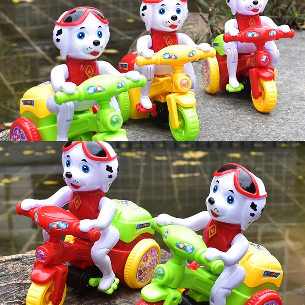 Электрические игрушки для домашних животных Робот собака спиннинг трюк мотоцикл игрушка ABS мультфильм собака звук и светильник электрическая игрушка модель подарок для детей 581818