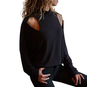 

Unicorn Direct Selling Spandex Promotion Kpop Korean Women's Free Shipping 2020 Style Hollow Slim Long-sleeved Shirt T-shirt