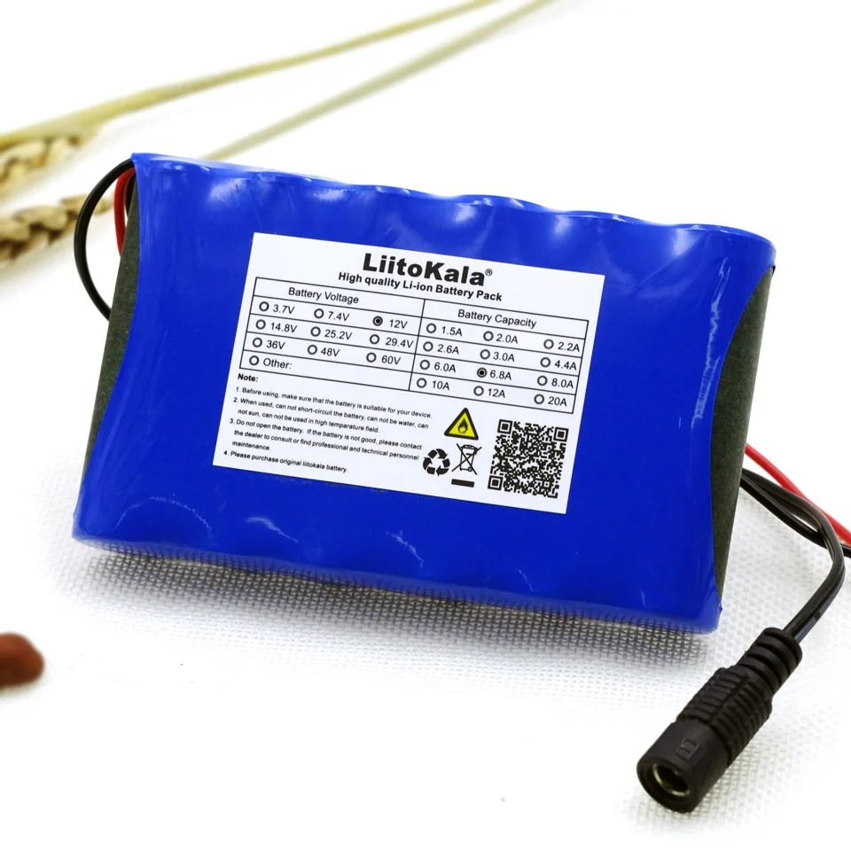 Skup Liitokala 12 v 6.8 Ah 6800mAh 18650 akumulatory 12.6V PCB bateria litowa płyta ochronna + ładowarka 12.6V 1A