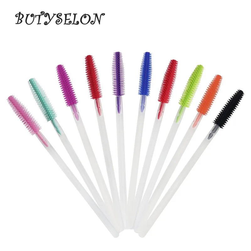 

200pcs Handle Disposable Makeup Silicone Brushes Eyelash Extension Mascara Wands Applicator Wand Eyes Makeup tools Brushes
