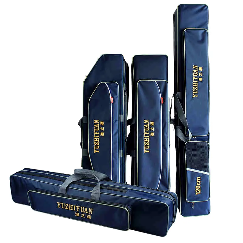 Fishing Rod Bag 80cm 90cm 120cm 125cm Fishing bags Blue Double Layer 3