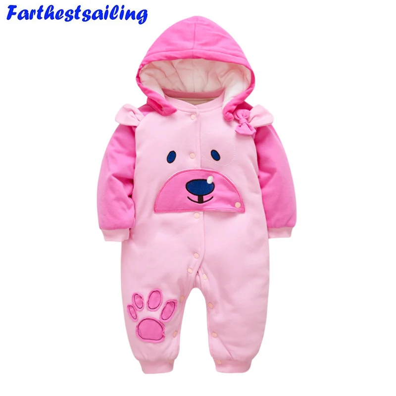 

Baby winter rompers cotton fabric baby girls boys infant overalls kids clothing thick jumpsuit Newborn clothes toddler costume