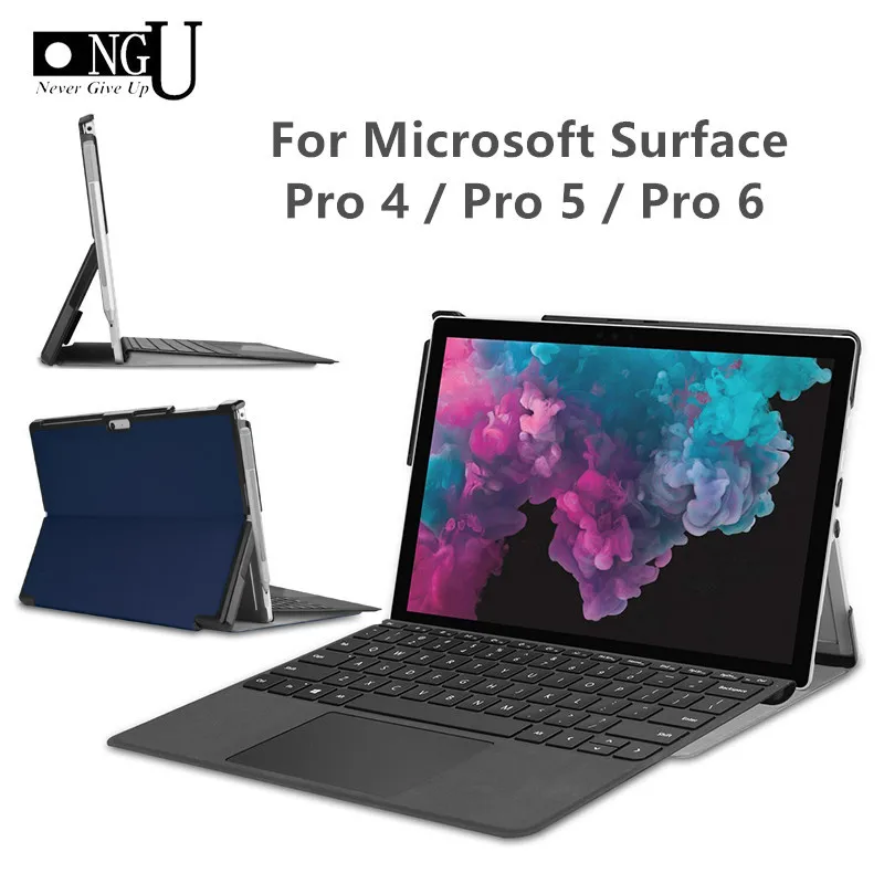 Чехол для Microsoft Surface Pro 6/Pro 5/Pro 4 Folio Stand кожаный чехол 6 5 12 3 '' Защитная сумка
