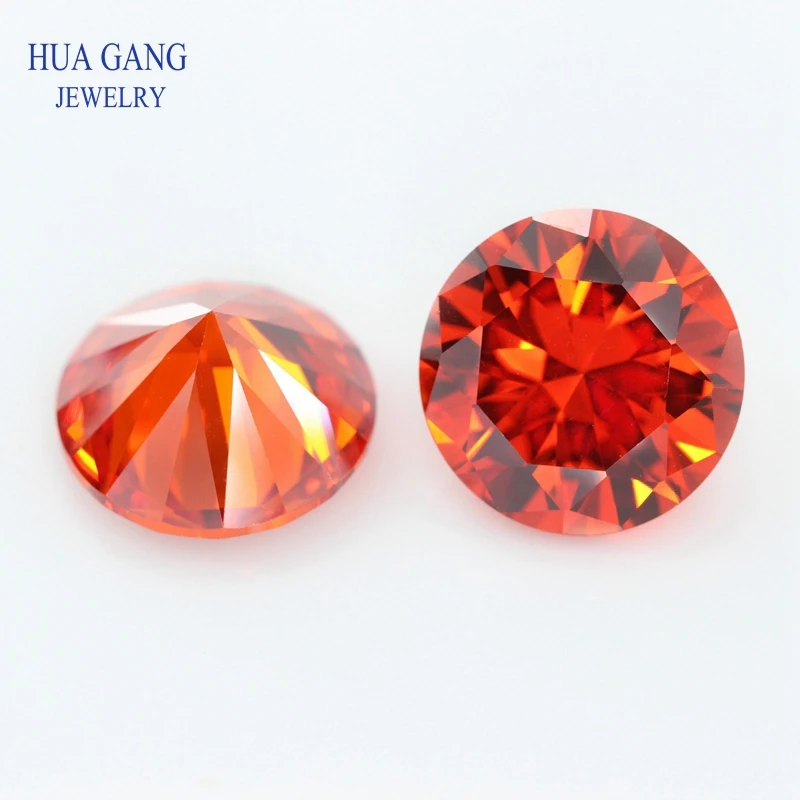 Orange Cubic Zirconia 11~20mm Round Shape 5A Brilliant Cut Loose CZ Stone Synthetic Gems For Jewelry Free shipping | Украшения и